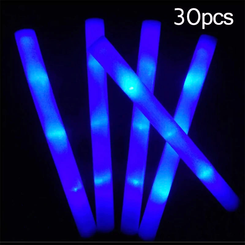 15/30 Uds. Barras luminosas LED a granel coloridas RGB, barra de espuma brillante, tubo de animación, luz oscura para suministros para fiesta de boda, cumpleaños y Navidad