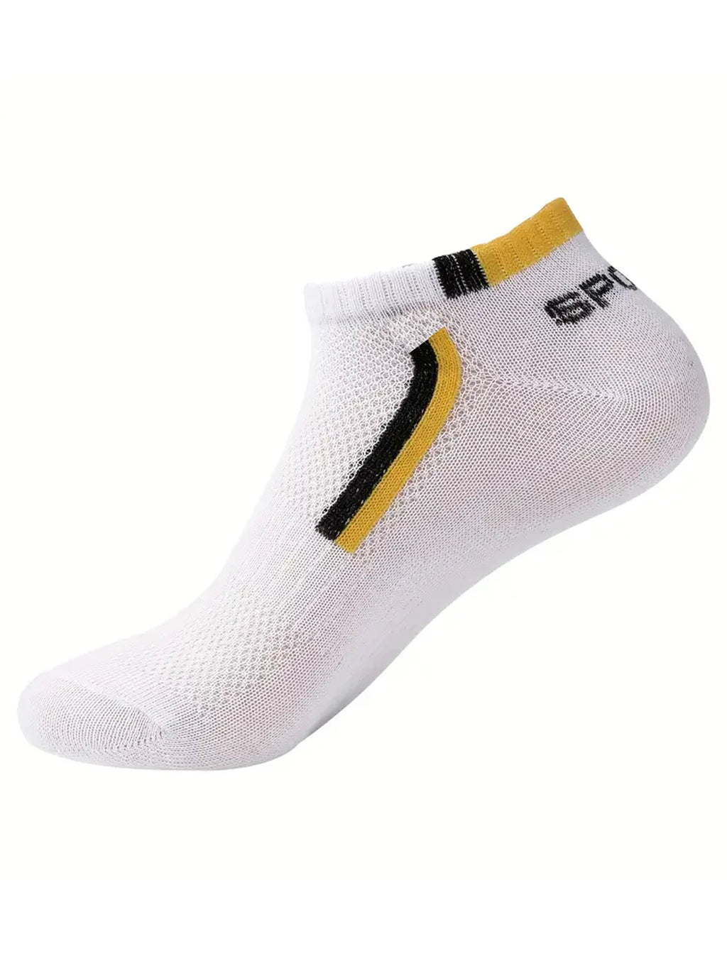 Calcetines náuticos antideslizantes para hombre, 5 pares de calcetines tobilleros con estampado de bloques para negocios y deportes, transpirables, resistentes al sudor, antiolor, cómodos