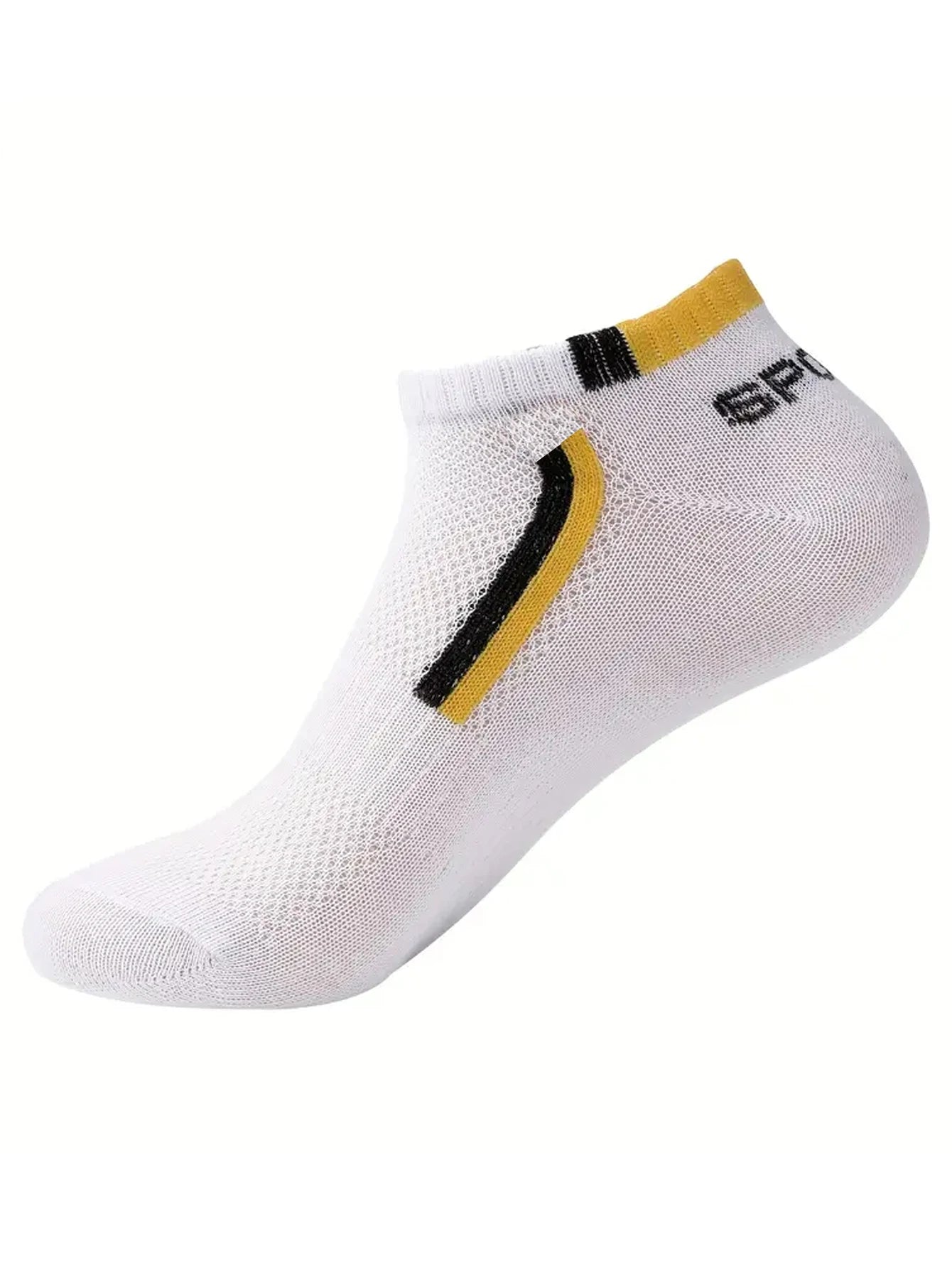 Calcetines náuticos antideslizantes para hombre, 5 pares de calcetines tobilleros con estampado de bloques para negocios y deportes, transpirables, resistentes al sudor, antiolor, cómodos