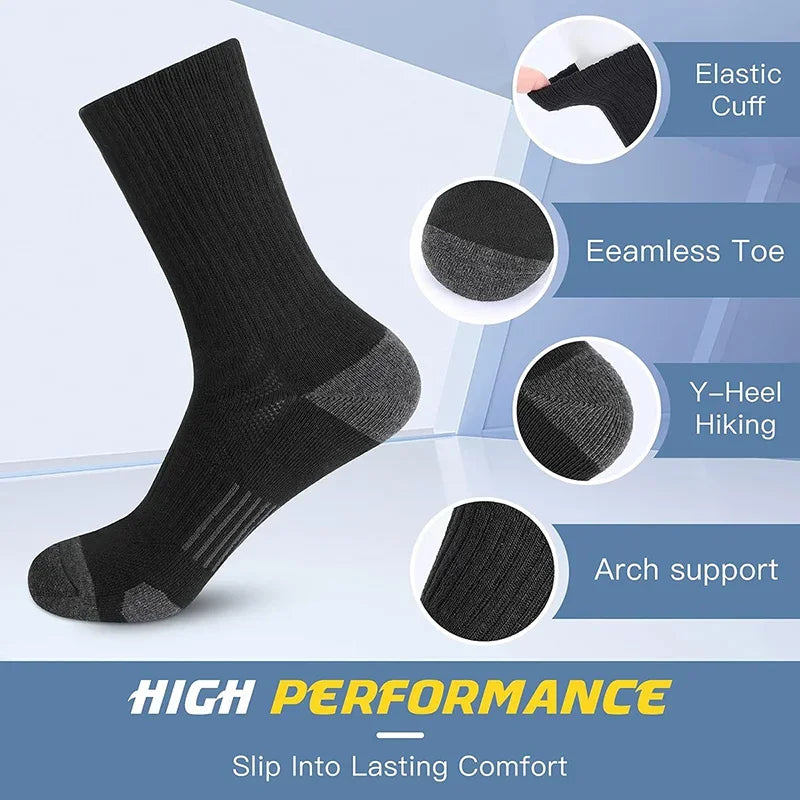 5 pares de calcetines deportivos de gran tamaño para hombre, de alta calidad, para ciclismo al aire libre, cómodos y suaves, para todas las estaciones