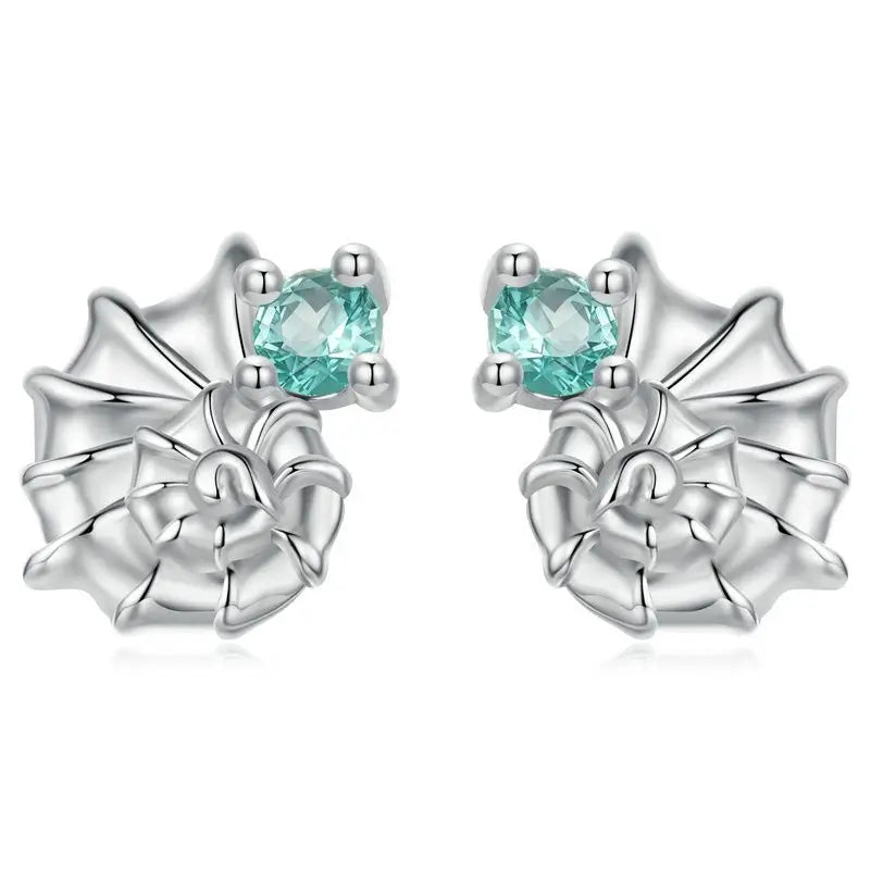 WOSTU-pendientes de plata de ley 925 con diseño de animales y patas bonitas de arcoíris para mujer, aretes con forma de corazón, flor ovalada, circonita, cangrejo, regalo de joyería