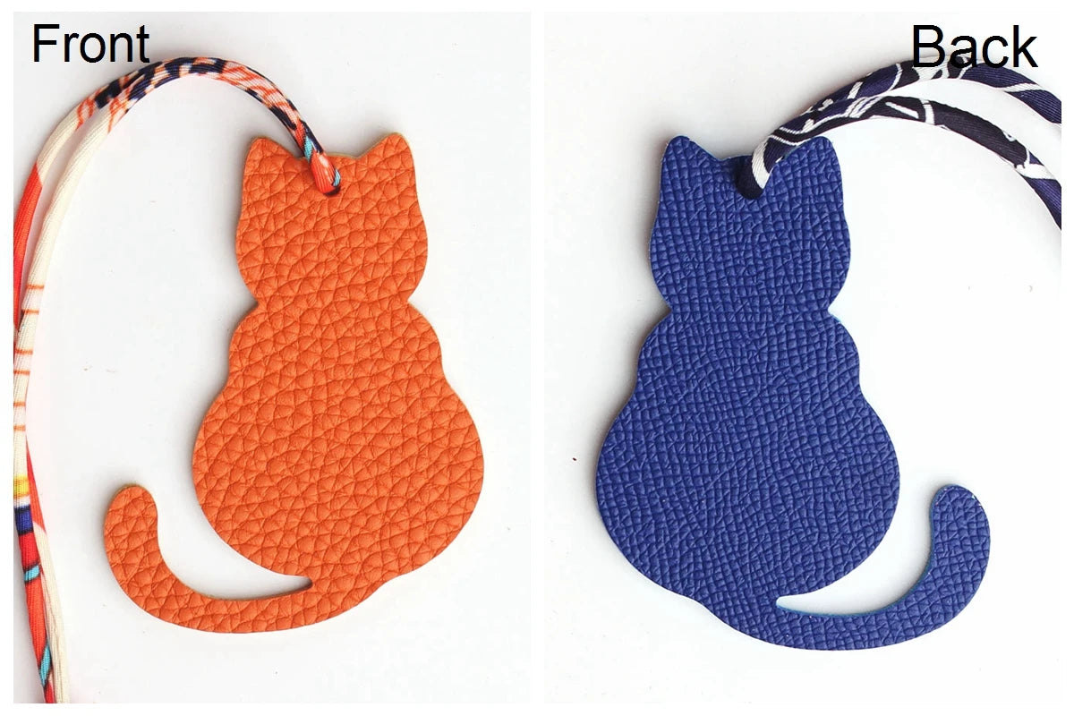 Llavero con doble cara de piel auténtica de grano completo de cocodrilo, gato de la suerte, cachorro, perro, caballo, mochila, colgante, Animal, bolso de mujer