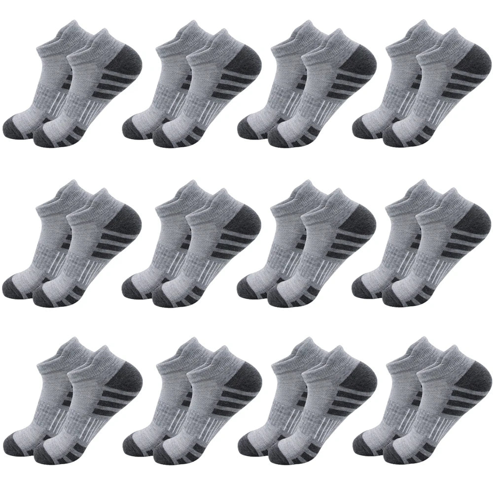 6/24 pares de calcetines deportivos tobilleros para correr, calcetines deportivos acolchados y transpirables de corte bajo para hombres y mujeres