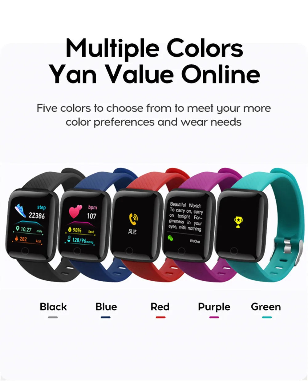 Reloj inteligente para hombre y mujer, pulsera con mensaje, Monitor de Fitness, regalo de cumpleaños, reloj electrónico para Android IOS