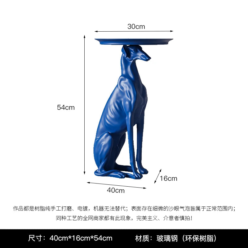 Esculturas de perros grandes para decoración del hogar, mesa de centro, sala de estar, adornos de suelo, bandeja de almacenamiento, estatua, accesorios de decoración del hogar Nórdico