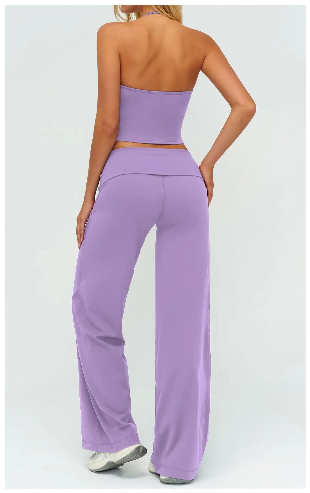 Conjunto Deportivo de Yoga para Mujer, Conjunto de Dos Piezas, Pantalones y Top, Traje Deportivo para Gimnasio, Yoga y Entrenamiento