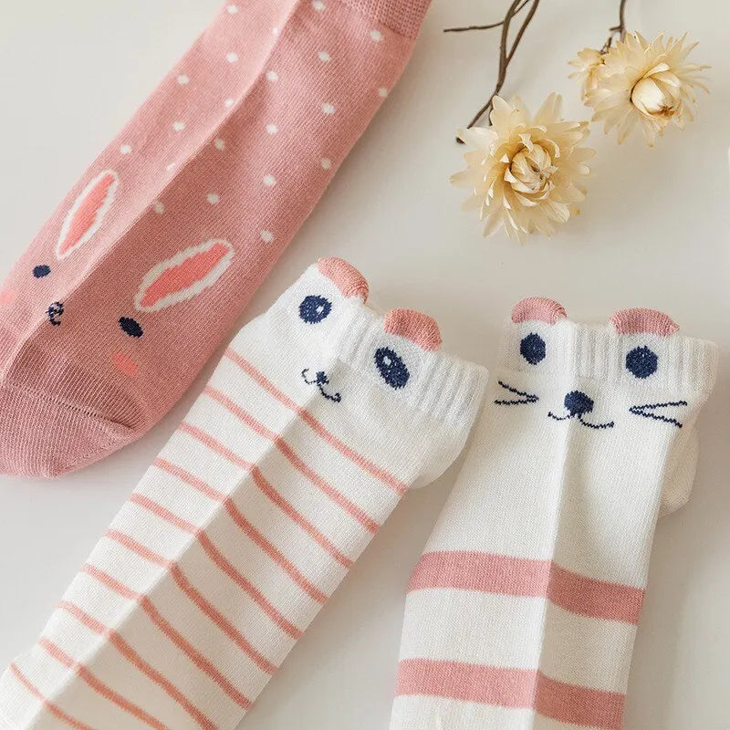 5/10/20 pares de calcetines de tubo corto para mujer, calcetines finos de gato rosa para las cuatro estaciones, bonitos calcetines de barco, calcetines bajos Ins a la moda