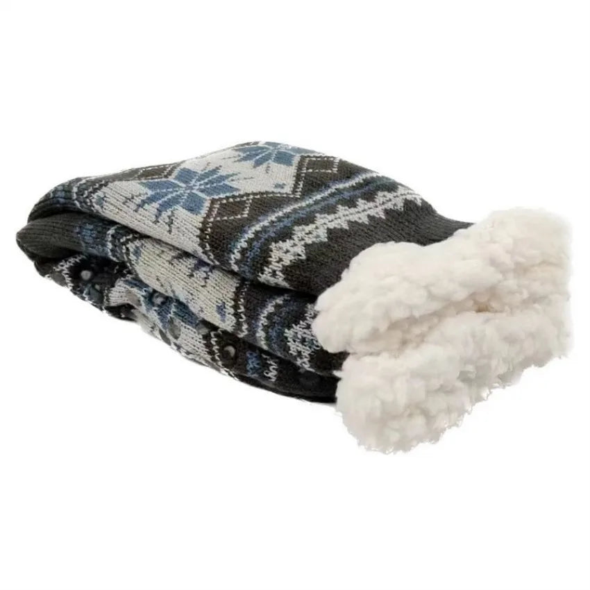 Calcetines de invierno térmicos para hombre en diseño de lana con forro suave y cálido, ideal para mantener el calor.