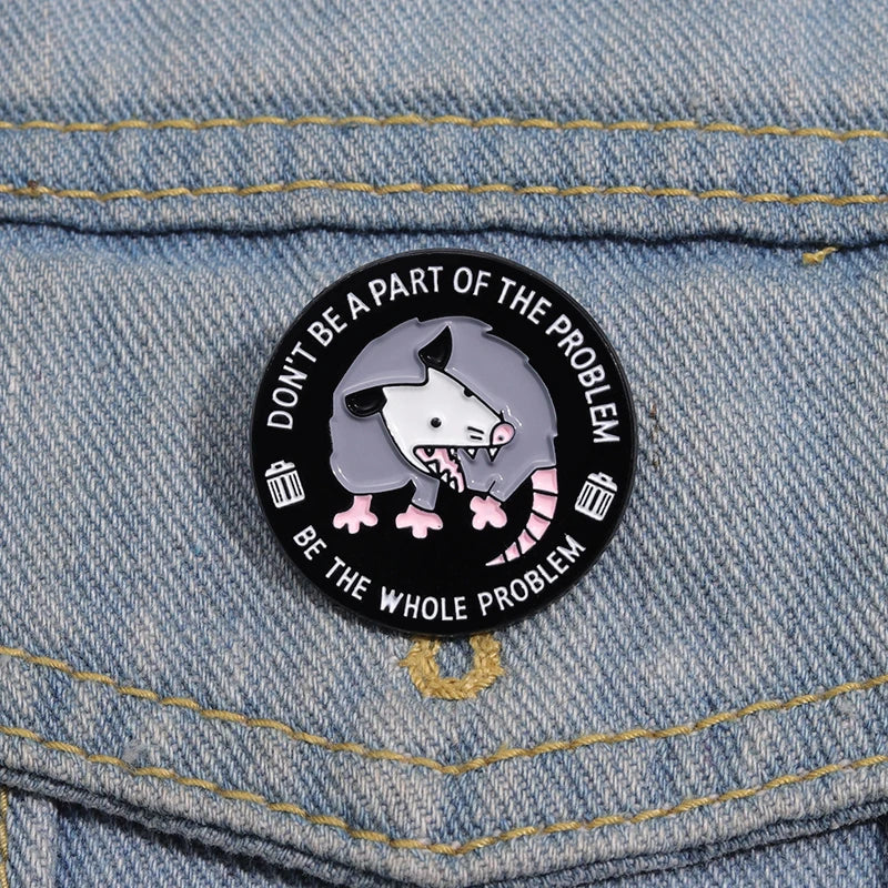 Alfileres esmaltados de Possum divertidos y bonitos, broches con citas de problemas enteros, joyería, insignia de solapa de Animal de dibujos animados para regalo