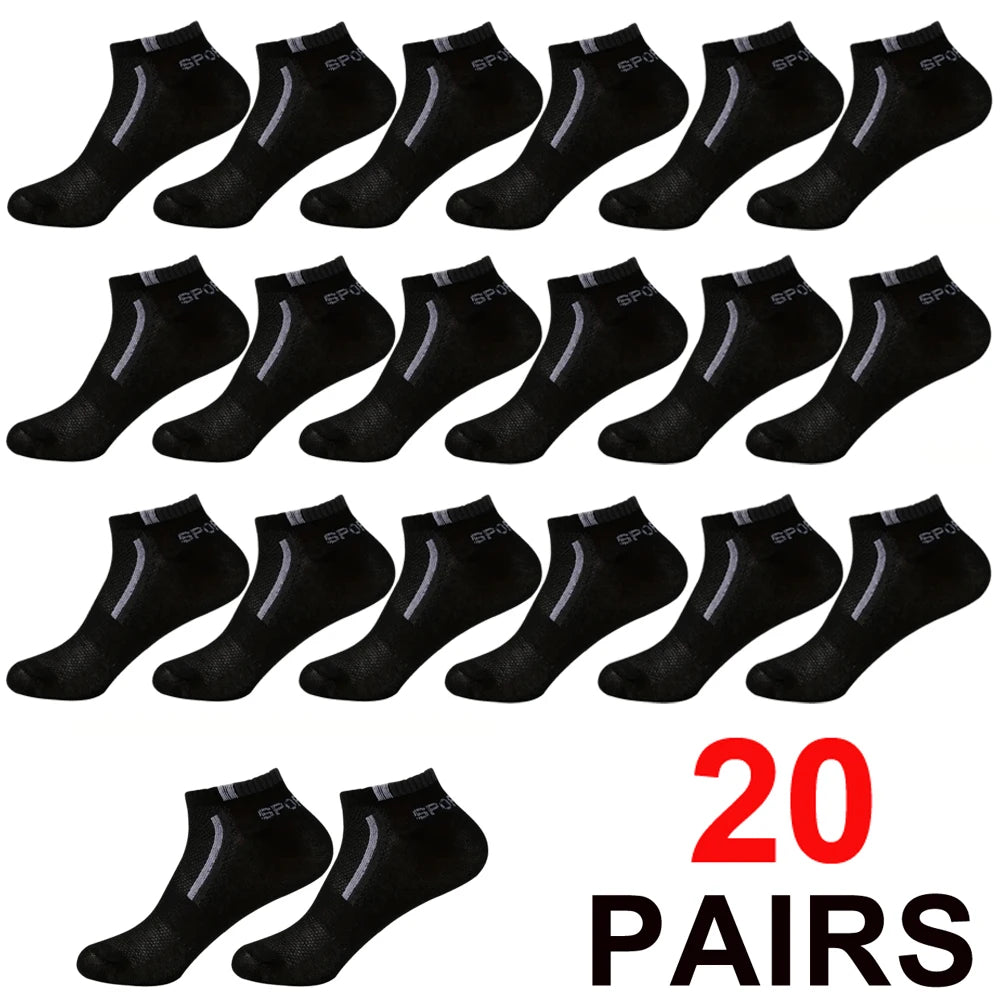30 pares de calcetines de hombre de malla transpirable calcetines cortos casuales Color-block calcetines deportivos calcetines deportivos absorben el sudor tobillo