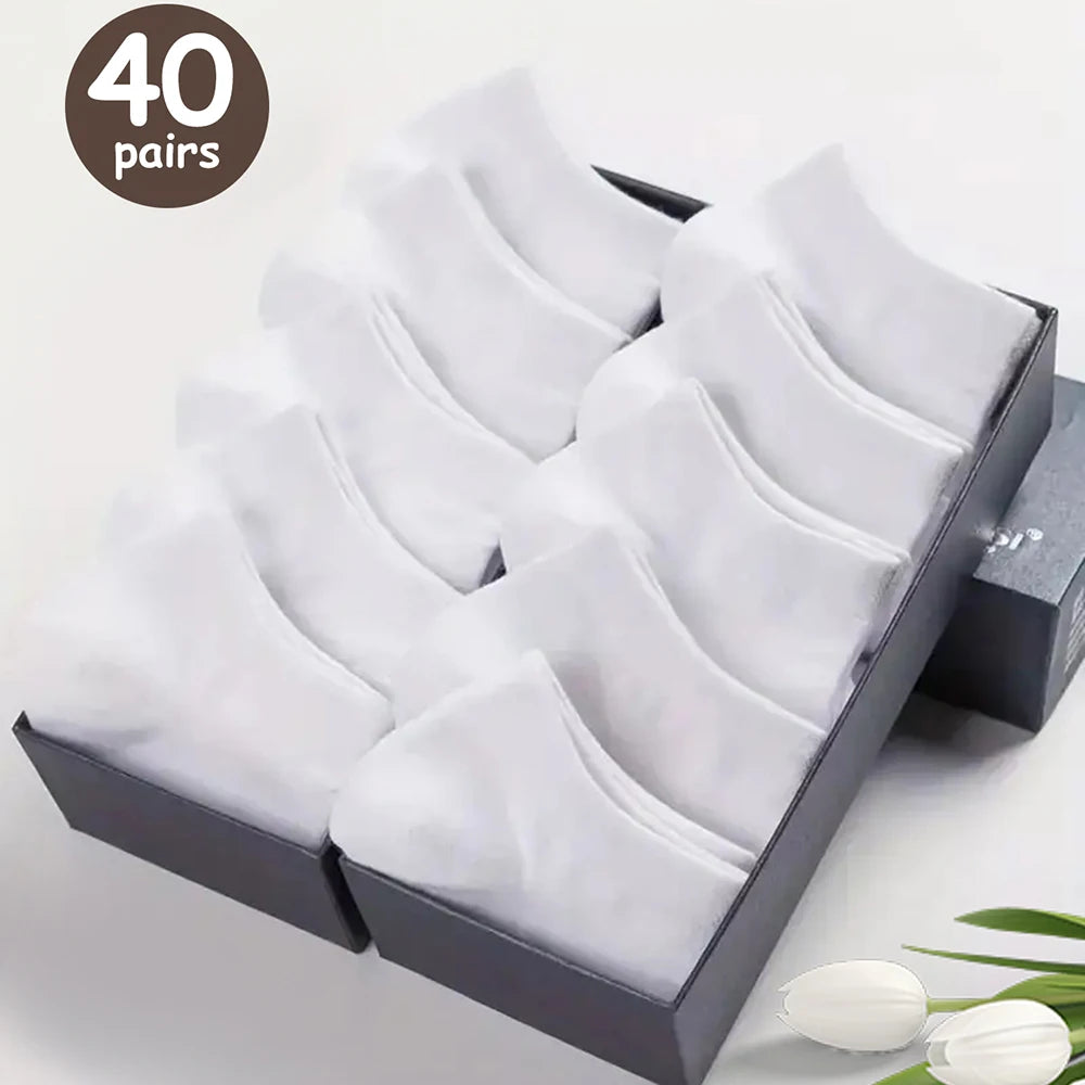 10/20/30/40/50 pares de calcetines tobilleros de corte bajo con desodorante transpirable para hombre, ropa cómoda que absorbe el sudor y para verano