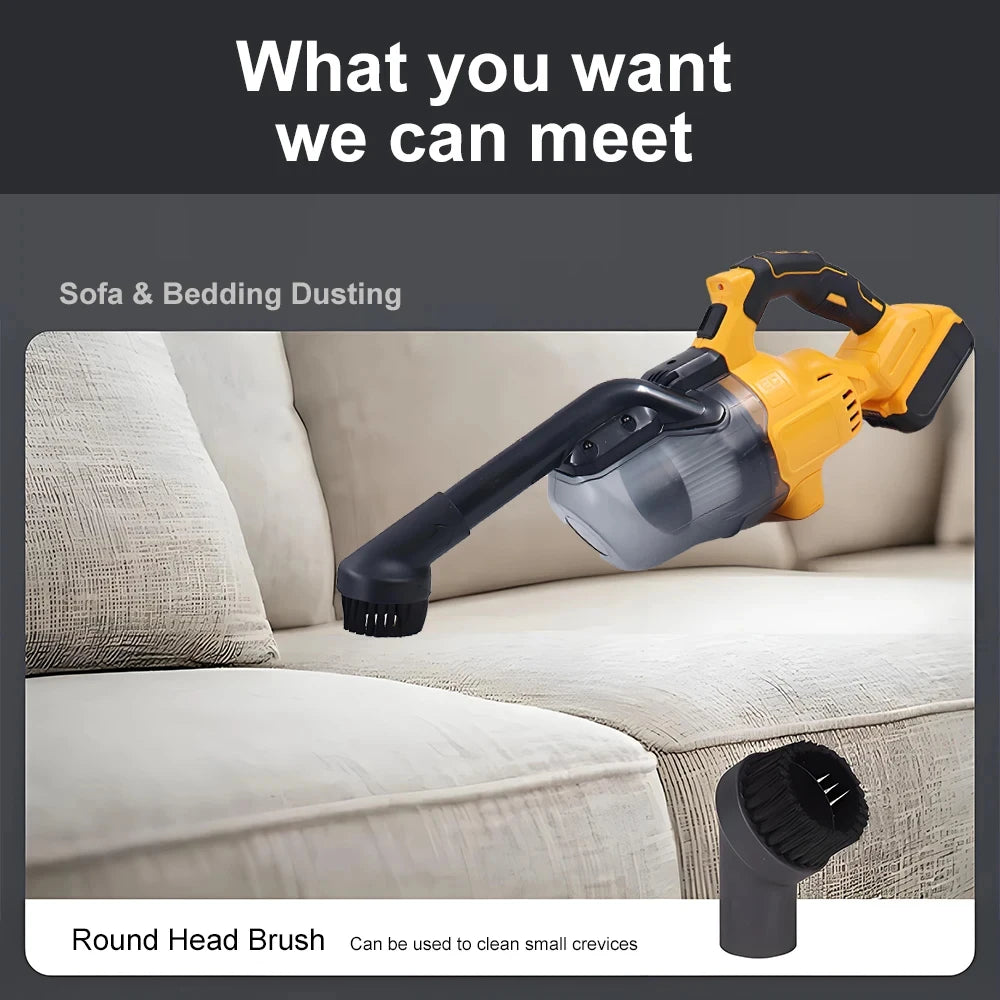Aspiradora de mano con filtro de 2 uds, aspiradora inalámbrica eléctrica para el hogar, coche, limpieza de pelo de mascotas para batería DeWalt de 20V