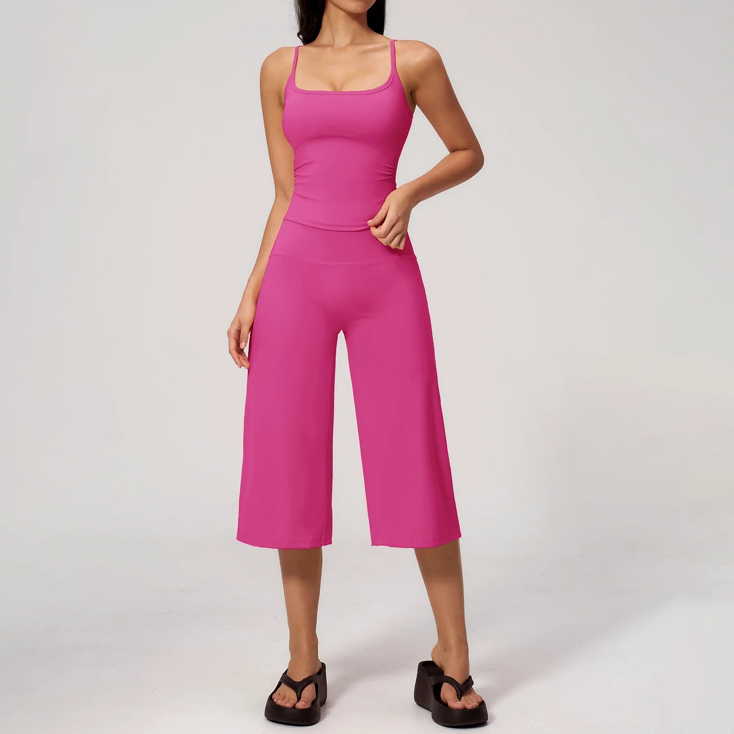 Conjunto Deportivo de Yoga para Mujer, Conjunto de Dos Piezas, Pantalones y Top, Traje Deportivo para Gimnasio, Yoga y Entrenamiento