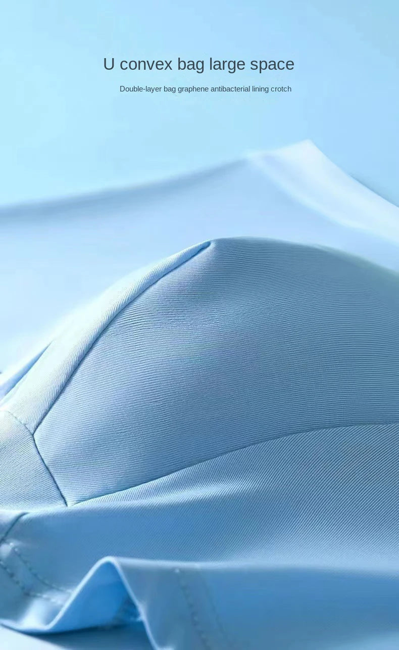 4 Uds Boxer Shorts ropa interior de seda de hielo para hombre calzoncillos masculinos transpirables bragas finas sexis lencería convexa en U lotes al por mayor L-6XL