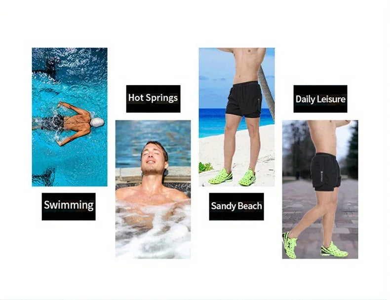 Trajes de Baño para Hombre de Secado Rápido, Shorts Deportivos con Forro de Compresión para Playa, Piscina, Correr y Gimnasio