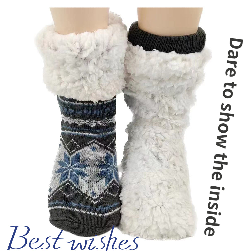 Calcetines de invierno para hombre, calcetín corto esponjoso y cálido de terciopelo suave, térmico, antideslizante, peludo, regalos gruesos, novedad de 2023