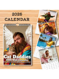 Calendario de pared con temática de Daddies de gato 2026, amantes de los gatos y entusiastas de las mascotas, Ideal para decoración del hogar y la oficina, calendario de pared divertido, 1 ud.
