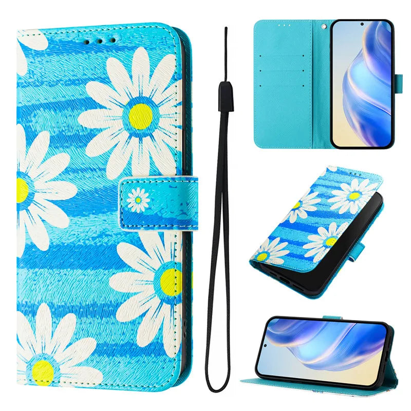 13 Funda de teléfono de cuero para iPhone 13 12 Mini 11 Pro 13Pro 12Pro Max 11Pro Coque Flip Cover Wallet fundas pintadas magnéticas gato oso