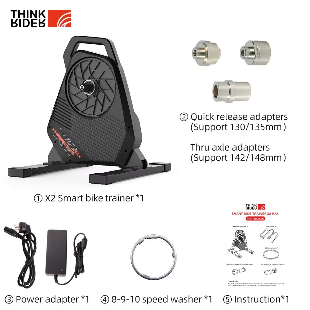 Nuevo ThinkRider X2Max Smart Bike Trainer MTB bicicleta de carretera entrenador doméstico medidor de potencia incorporado Compatible
