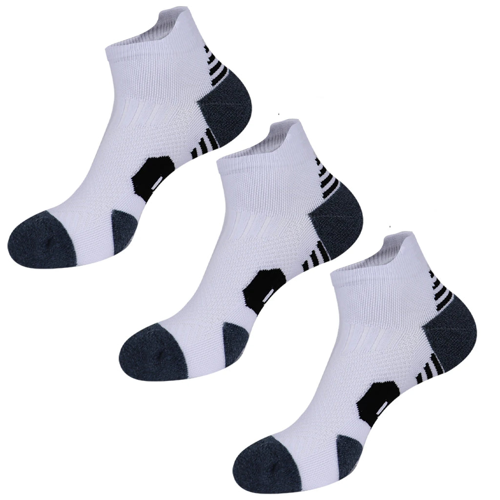 3/9 pares de calcetines deportivos antideslizantes para hombres y mujeres, parte inferior de toalla gruesa, calcetines profesionales para correr, entrenamiento físico, baloncesto