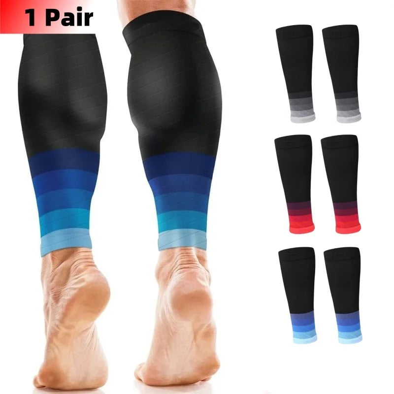 1 par de mangas de compresión para pantorrilla, calcetines de compresión para pierna para correr, férula para espinilleras, para hombres y mujeres, 20-30mmHg