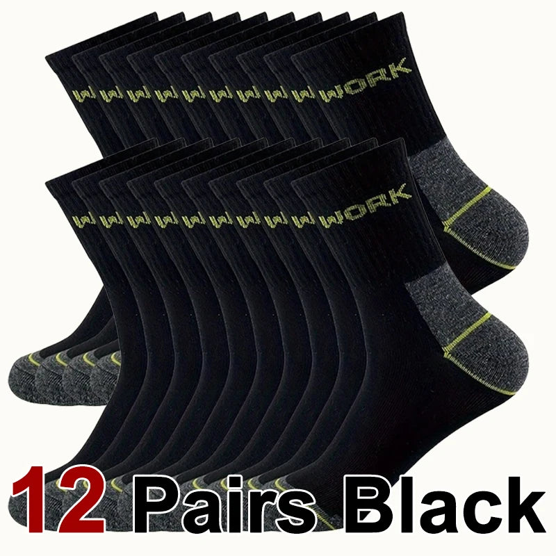 6/12 pares de calcetines de tubo medio a prueba de olores de negocios de alta calidad para hombres calcetines deportivos de ocio transpirables absorbentes del sudor para todas las estaciones