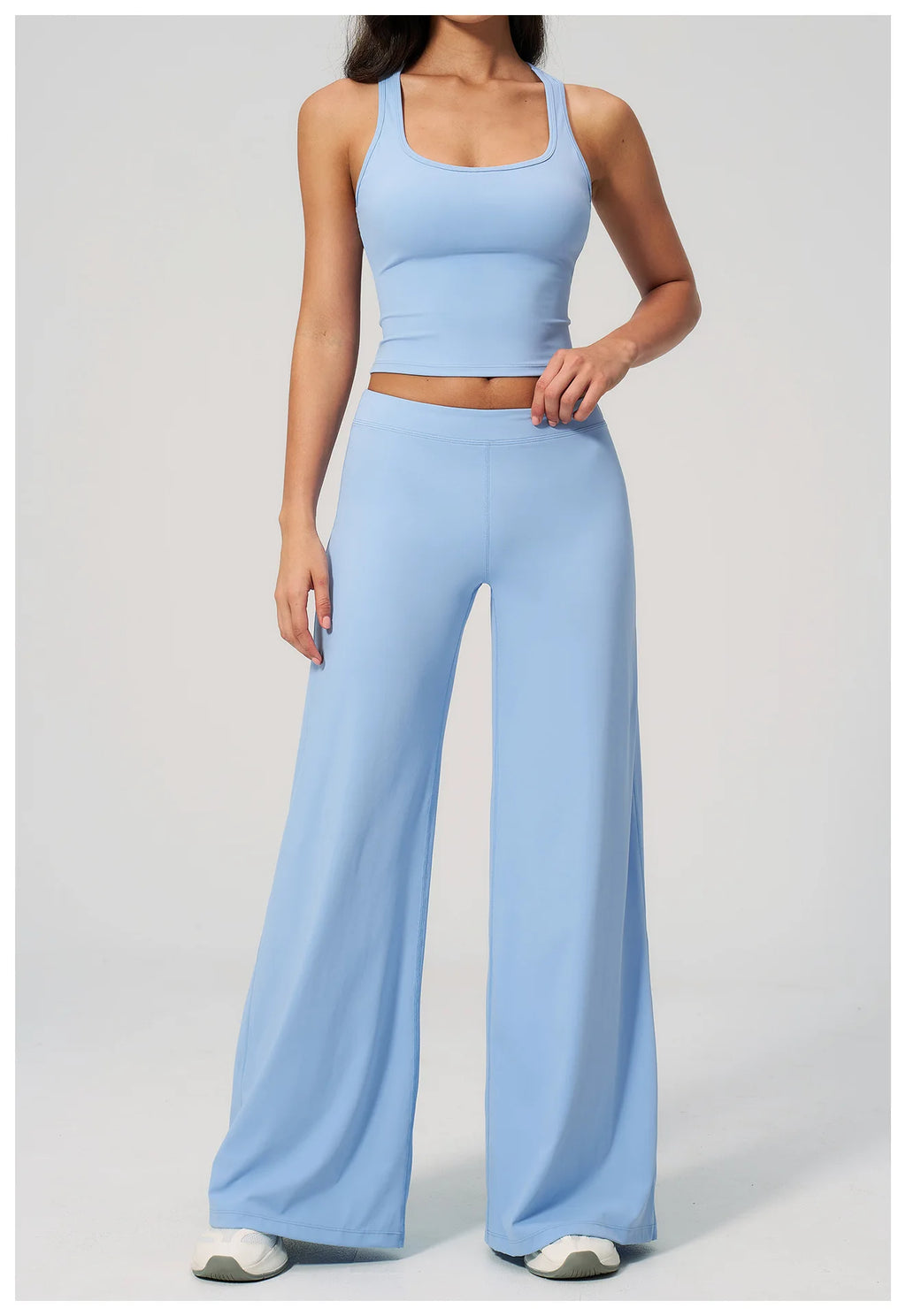 Conjunto Deportivo de Yoga para Mujer, Conjunto de Dos Piezas, Pantalones y Top, Ropa Deportiva para Gimnasio, Yoga y Entrenamiento
