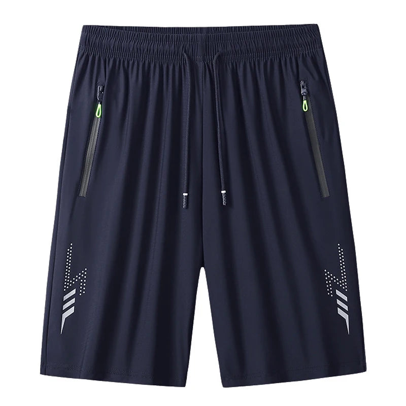 Pantalones Cortos Deportivos de Verano para Hombre, Ropa Deportiva Fresca, Pantalones Cortos Deportivos Casuales, Pantalones Cortos para Gimnasio, Entrenamiento, Correr, Color Negro y Gris