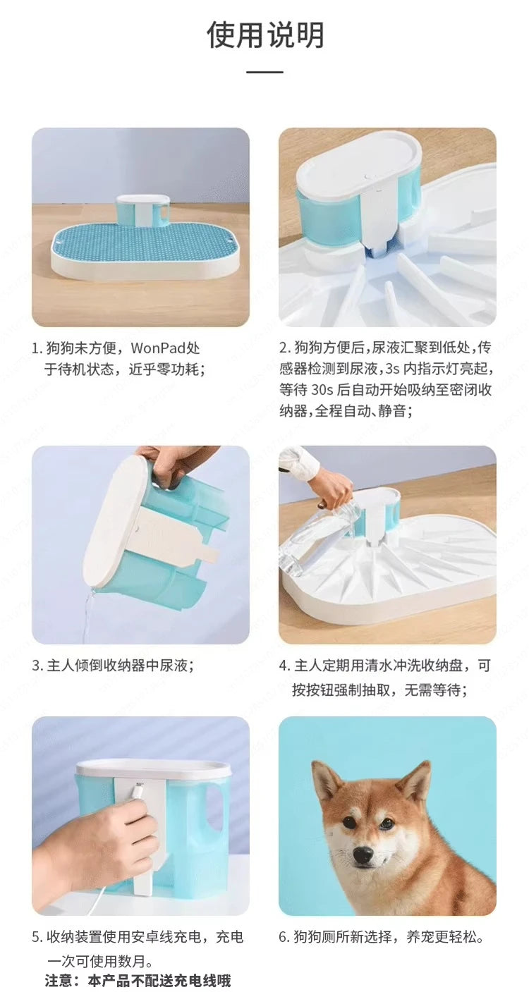 Inodoro automático para perros, almohadilla de malla para orina de perro, orinal interior para mascotas, almohadilla antideslizante extraíble abierta, inodoro para perros de diseño