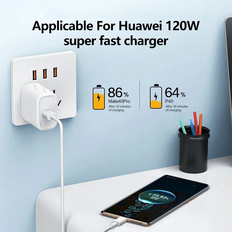 Cable Android 120W 10A USB a tipo C Cable de carga súper rápido para Huawei P40 Honor Cable de datos para Xiaomi Redmi 0,3/1M/1,5 M/2M