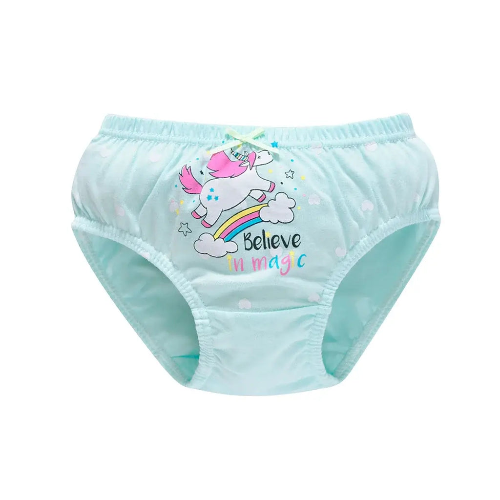 2/5/10 Uds bragas de algodón para niñas lindo gato unicornio Arco Iris varios patrones de dibujos animados calzoncillos para niñas ropa interior cómoda y suave para niños