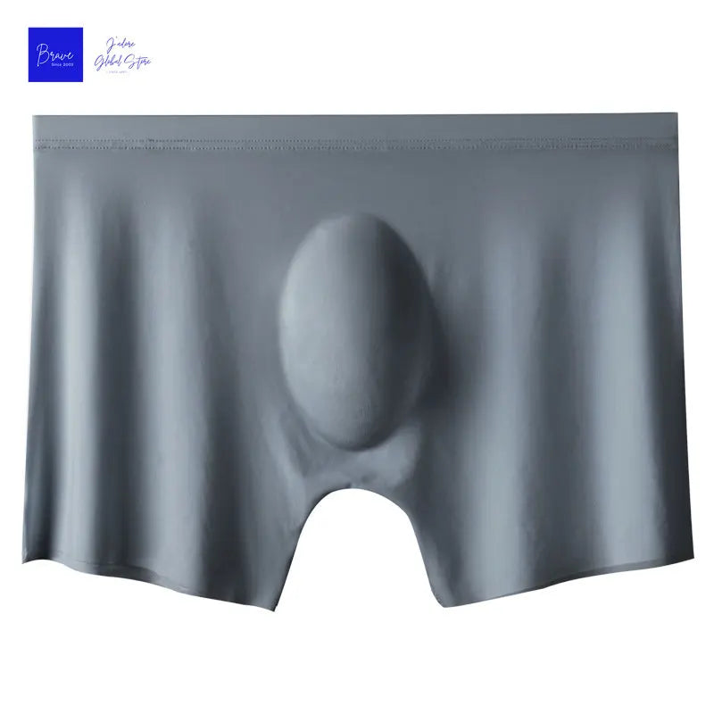 1 unidad de Boxers para hombre, pantalones cortos de seda helada, bragas para hombre, ropa interior Sexy sin costuras, calzoncillos para hombre, bragas transpirables antibacterianas para hombre