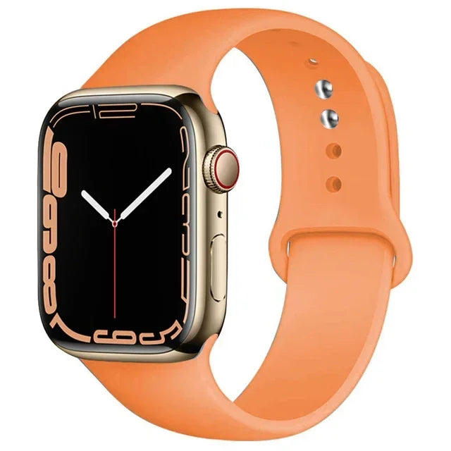Correa de silicona para Apple Watch, 46mm, 44mm, 45mm, 40mm, 41mm, 42-38mm, 49mm, pulsera deportiva iwatch series 11 10 9 8 7 6 5 SE Ultra3