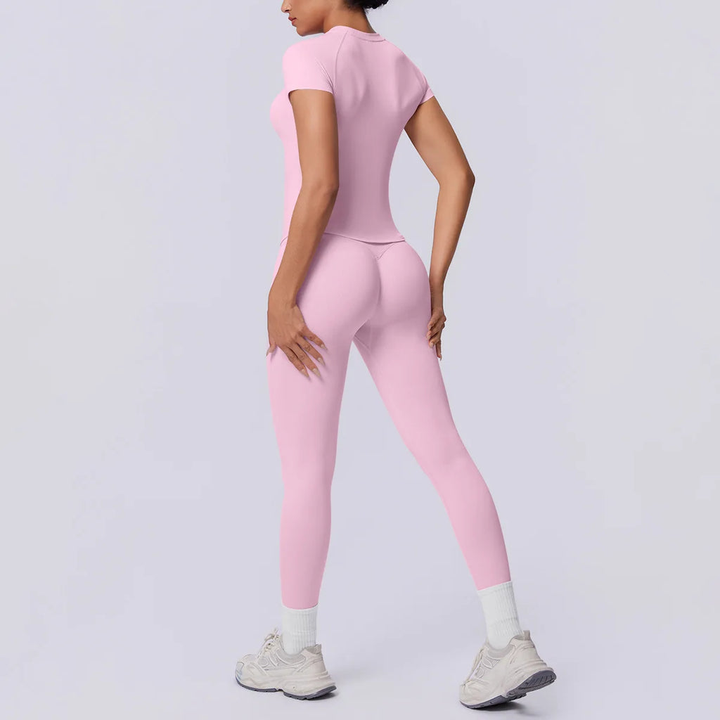 Conjunto Deportivo de Yoga para Mujer, Conjunto de Dos Piezas, Pantalones y Top, Traje Deportivo para Gimnasio, Yoga y Entrenamiento