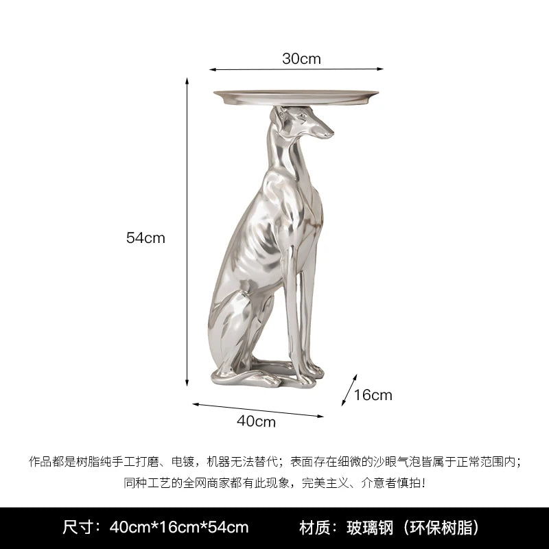 Esculturas de perros grandes para decoración del hogar, mesa de centro, sala de estar, adornos de suelo, bandeja de almacenamiento, estatua, accesorios de decoración del hogar Nórdico