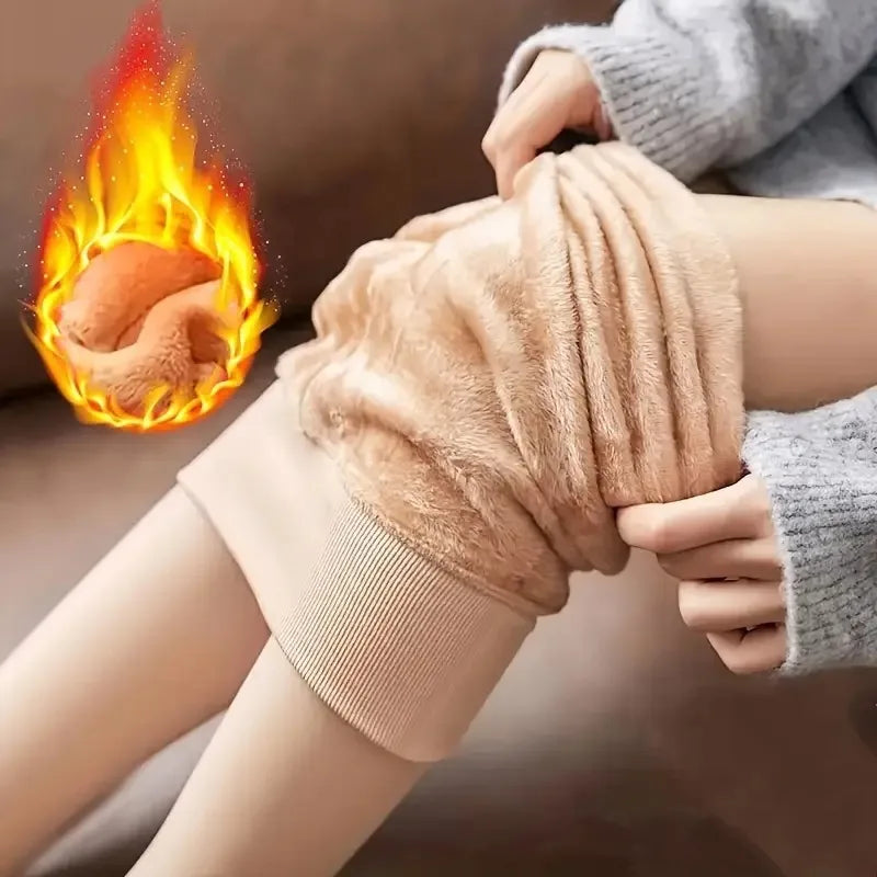 Medias térmicas de invierno para mujer, pantimedias de terciopelo transparente con forro polar, mallas gruesas y cálidas con capa interior de felpa