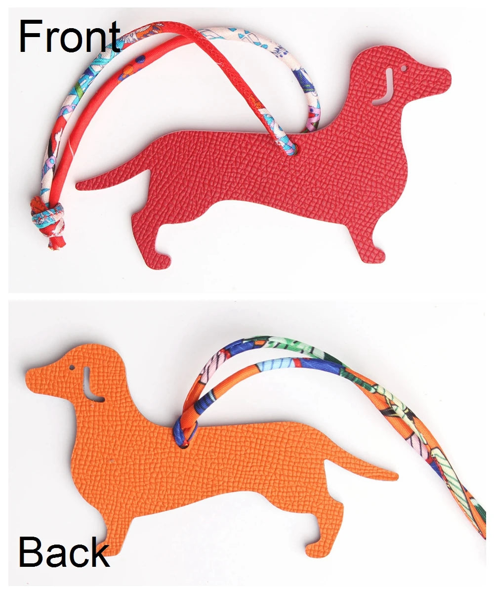 Llavero con doble cara de piel auténtica de grano completo de cocodrilo, gato de la suerte, cachorro, perro, caballo, mochila, colgante, Animal, bolso de mujer