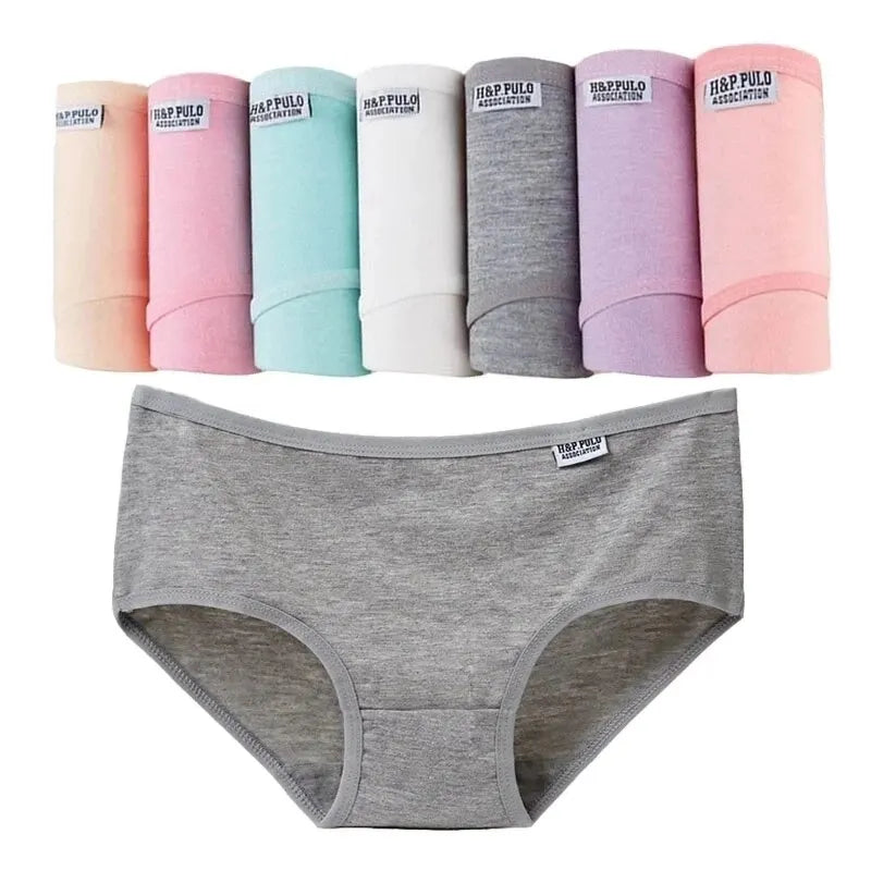 Bragas de talla grande para mujer, ropa interior de algodón suave, lencería Sexy, 7 unidades por lote