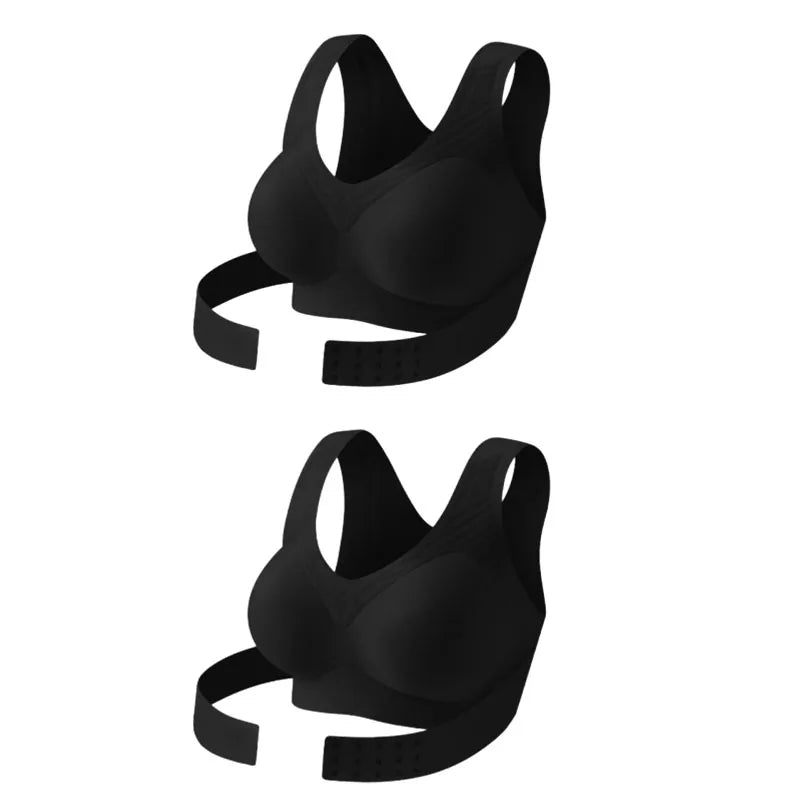 FallSweet Sujetador de corrección de postura inalámbrico para mujer Bralette push-up sin costuras con soporte cruzado en la espalda para lencería moldeadora diaria