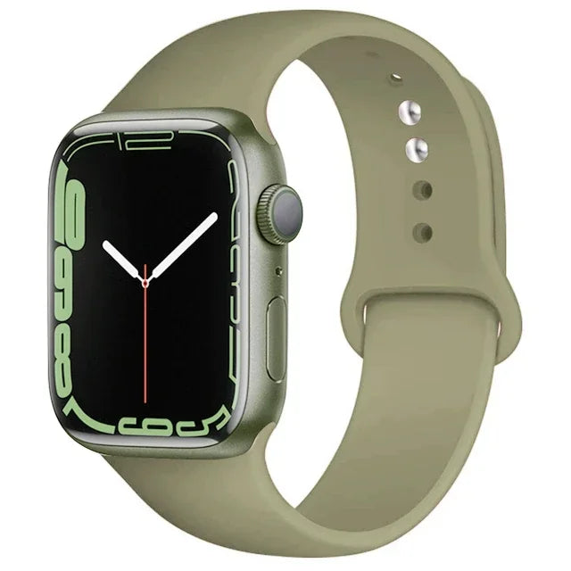Correa de silicona para Apple Watch, 46mm, 44mm, 45mm, 40mm, 41mm, 42-38mm, 49mm, pulsera deportiva iwatch series 11 10 9 8 7 6 5 SE Ultra3