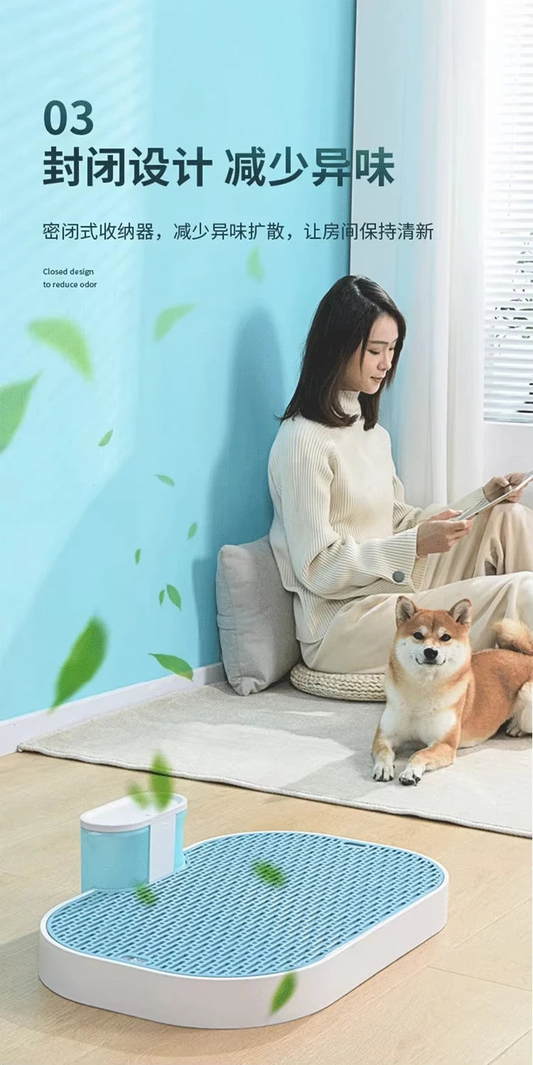 Inodoro automático para perros, almohadilla de malla para orina de perro, orinal interior para mascotas, almohadilla antideslizante extraíble abierta, inodoro para perros de diseño