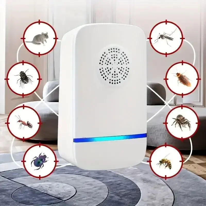 Repelente ultrasónico de plagas enchufable - Control efectivo de insectos para interiores para mosquitos, ratones, arañas, hormigas y cucarachas - Paja infantil