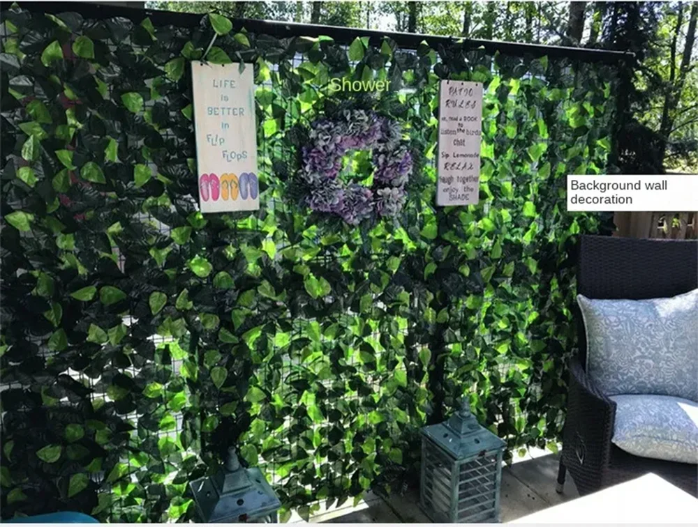 Paneles de valla de hojas verdes, seto de hiedra Artificial de 50x200cm, pantalla de valla de privacidad falsa para decoración del hogar, jardín al aire libre, balcón, 1x3m