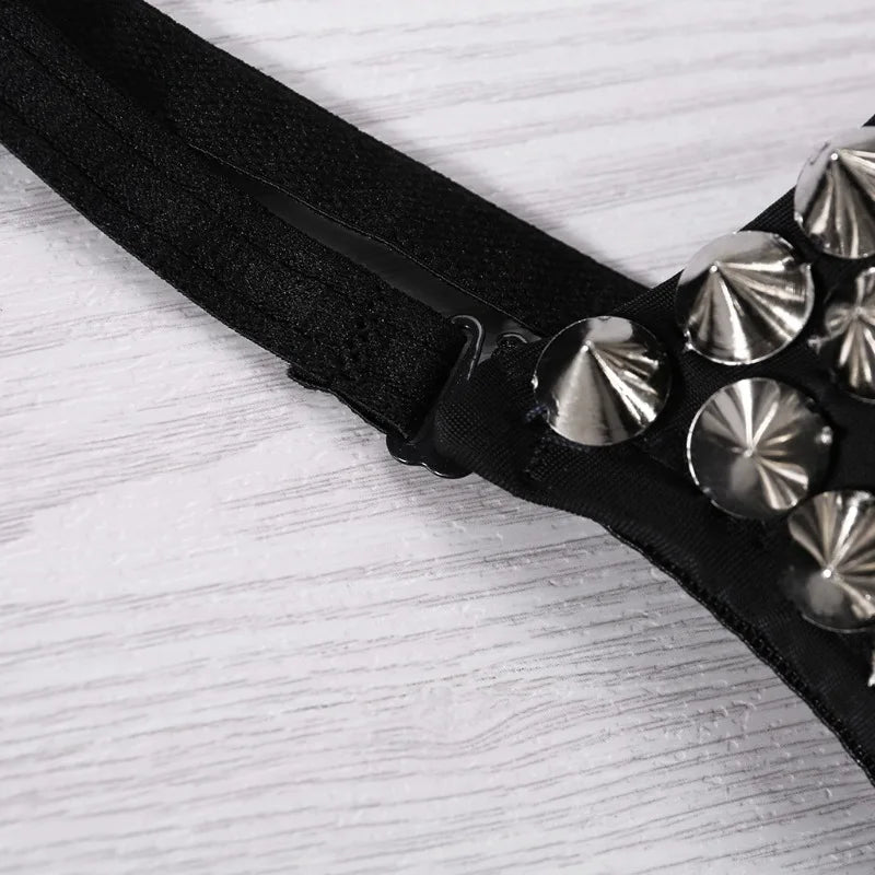 Nueva lencería Sexy, ropa interior, sujetadores para mujer, sujetador Steampunk con tachuelas, Top, sujetador inalámbrico, Tops de moda para fiesta y Club, ropa interior femenina