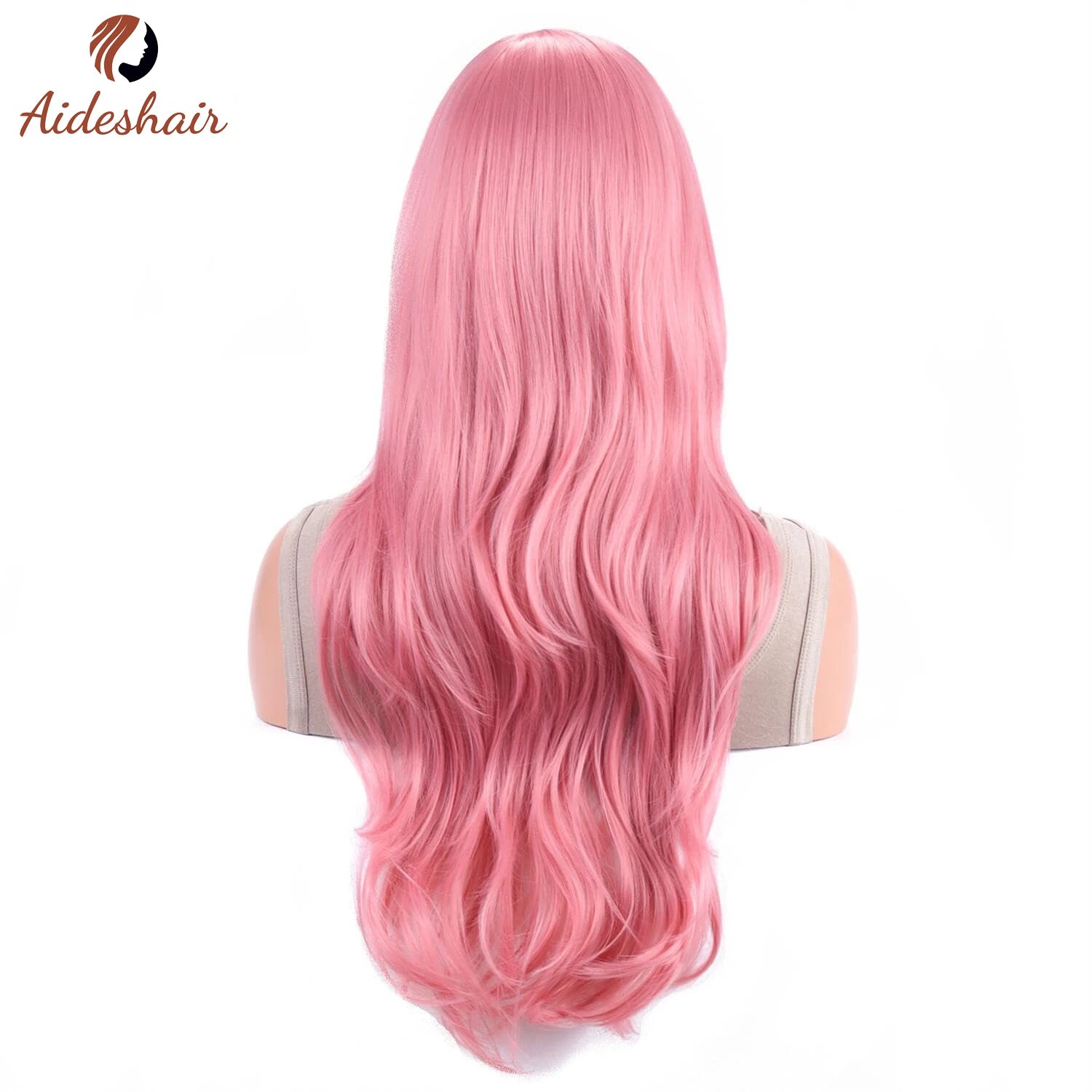Peluca sintética Aideshair, pelucas de moda de 28 "y 70cm de largo, pelo rizado ondulado, peluca resistente al calor, peluca de Cosplay para mujeres con gorro de peluca gratis