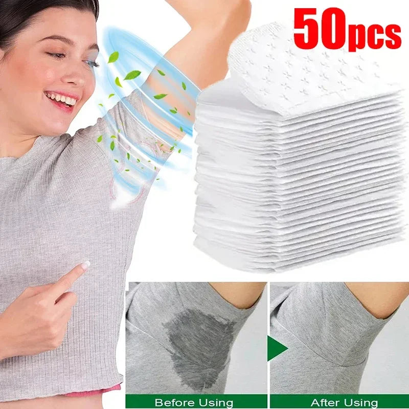 10/20/40/50 Uds. Almohadillas para el sudor Unisex, desodorantes de verano, almohadillas para el sudor antitranspiración desechables, almohadilla protectora para el sudor absorbente