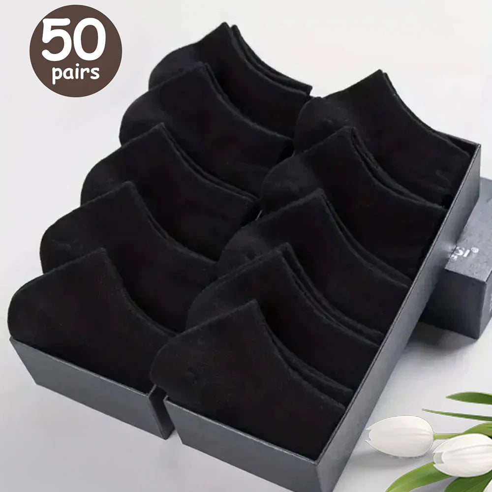 10/20/30/40/50 pares de calcetines tobilleros de corte bajo con desodorante transpirable para hombre, ropa cómoda que absorbe el sudor y para verano