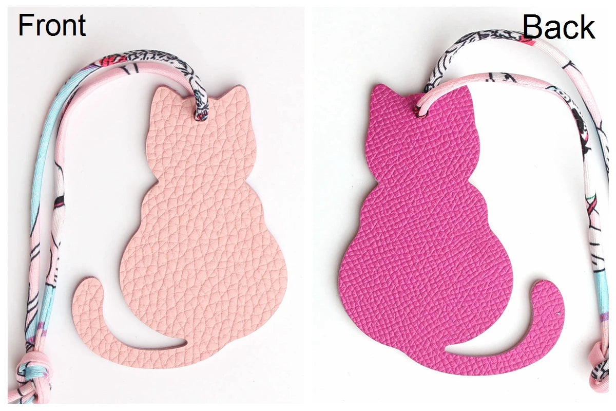 Llavero con doble cara de piel auténtica de grano completo de cocodrilo, gato de la suerte, cachorro, perro, caballo, mochila, colgante, Animal, bolso de mujer