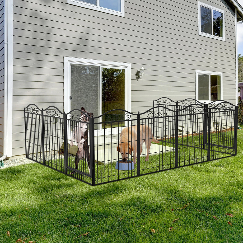 Parque infantil para perros, parque infantil de 8 paneles de 32 pulgadas de altura, valla de ejercicio para perros antioxidante plegable para interiores y exteriores, portátil