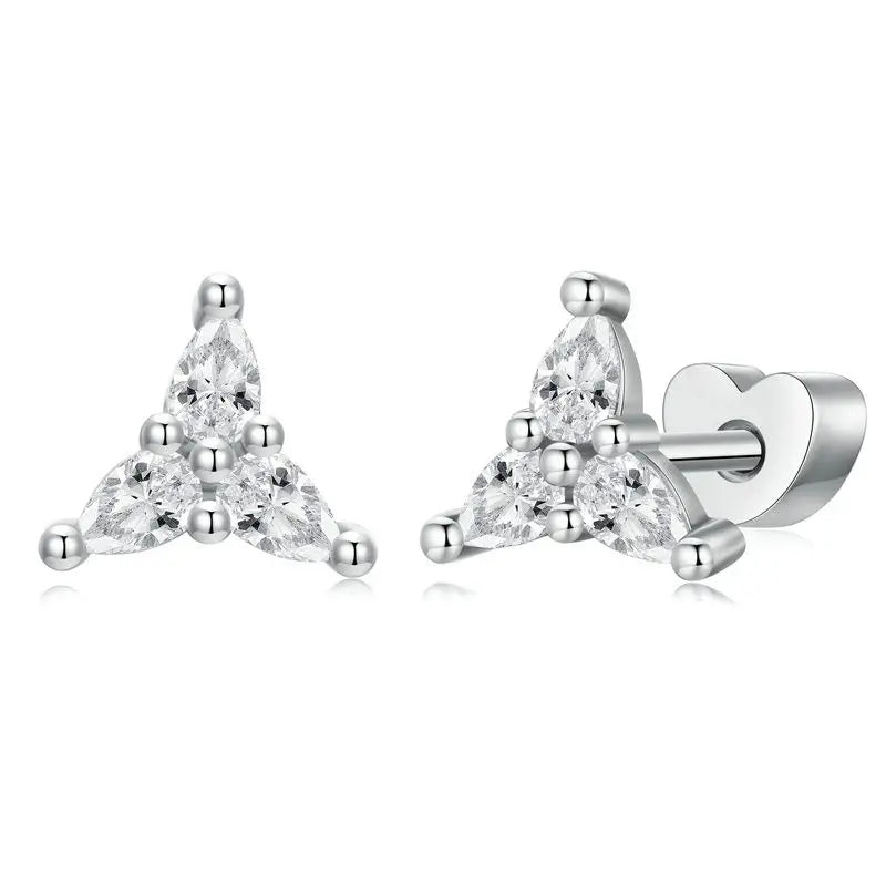 WOSTU-pendientes de plata de ley 925 con diseño de animales y patas bonitas de arcoíris para mujer, aretes con forma de corazón, flor ovalada, circonita, cangrejo, regalo de joyería